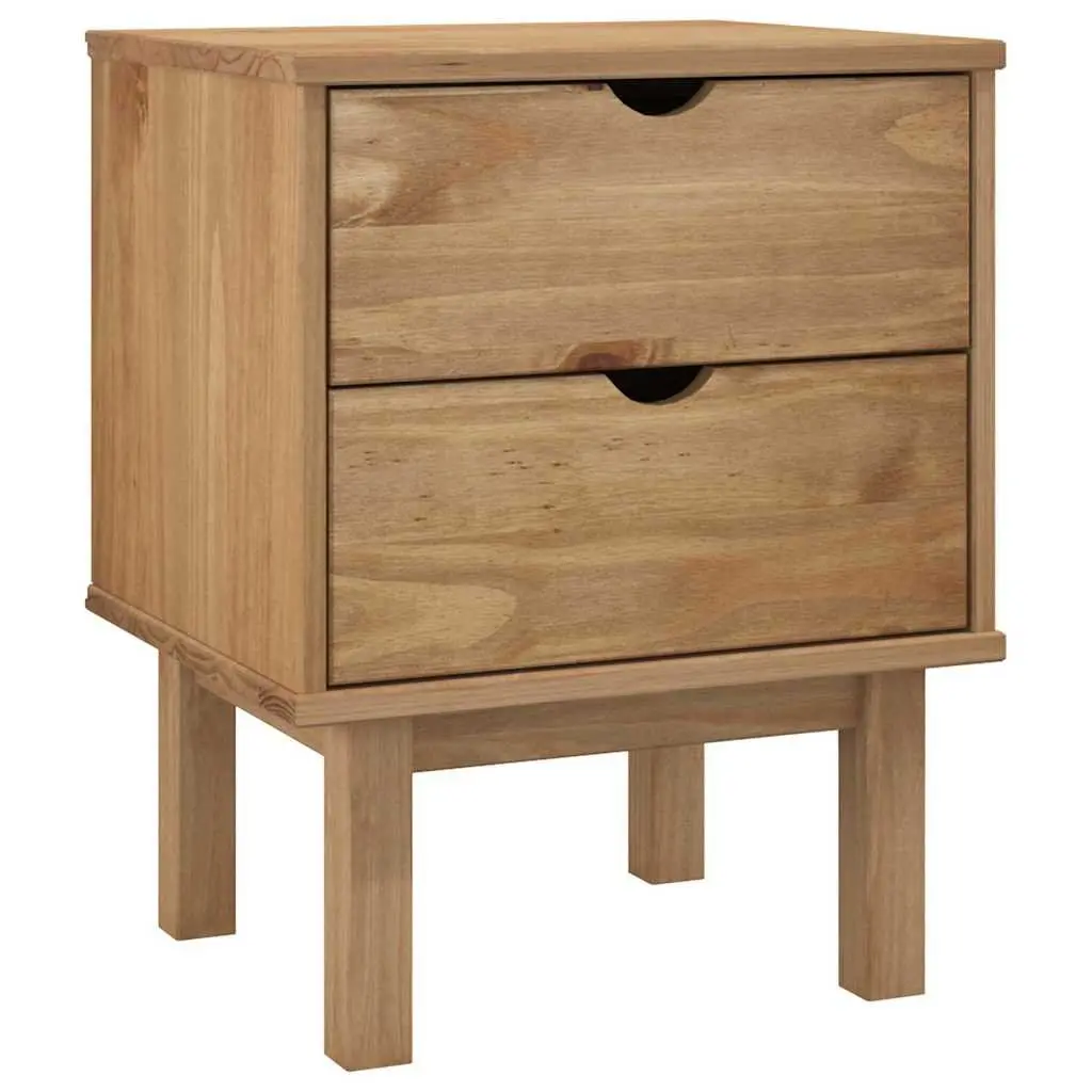 Bedside Cabinet Solid Pine Wood Nightstand 45x39x57cm Brown