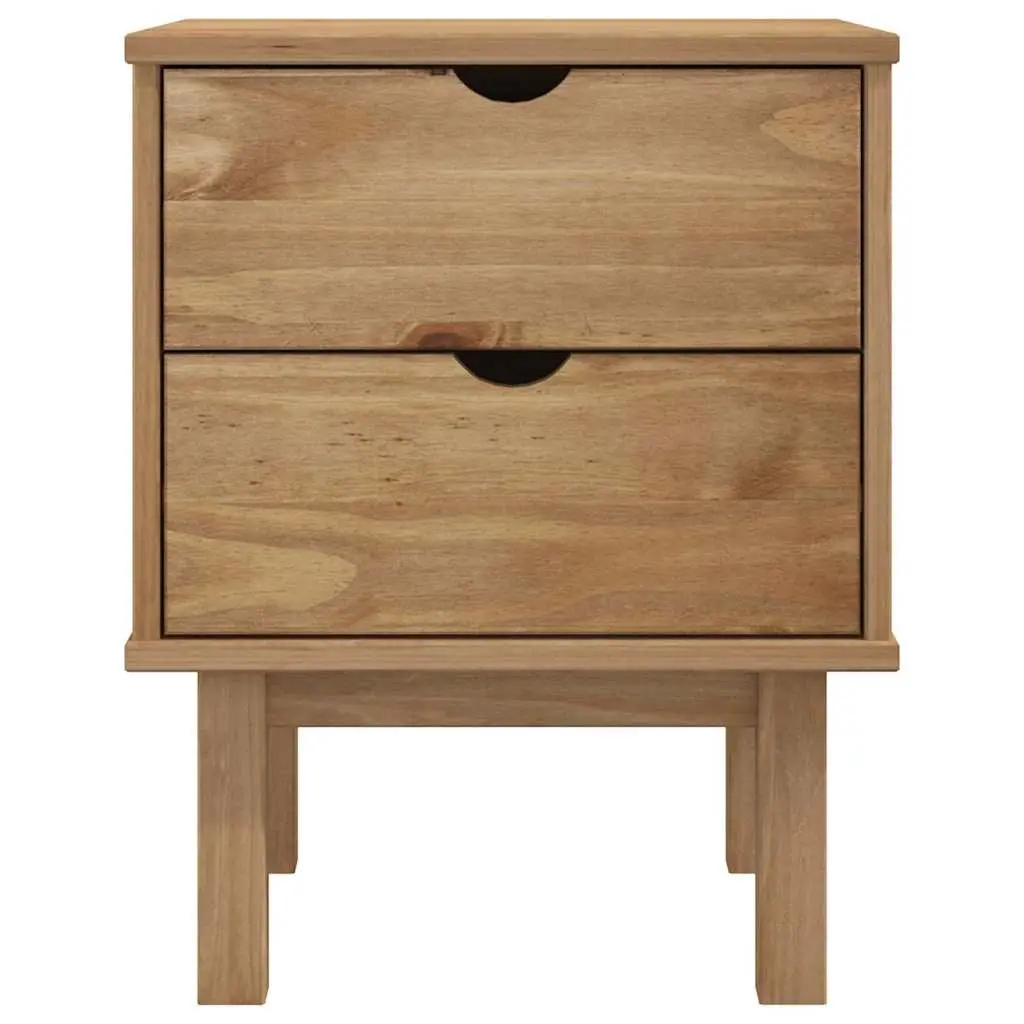 Bedside Cabinet Solid Pine Wood Nightstand 45x39x57cm Brown