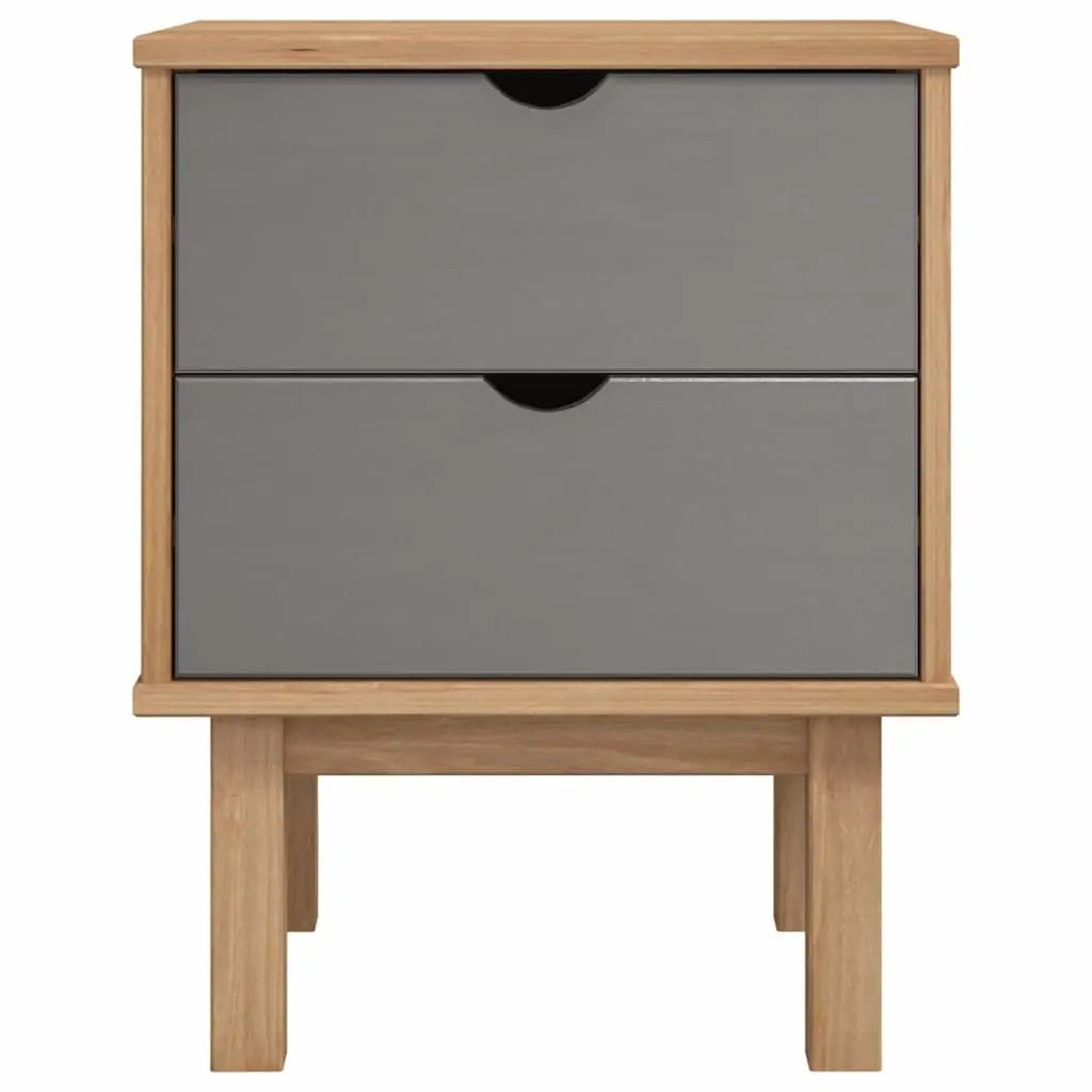 Bedside Cabinet Solid Pine Wood Scandinavian Nightstand Two Drawers 45 x 39 x 57 cm