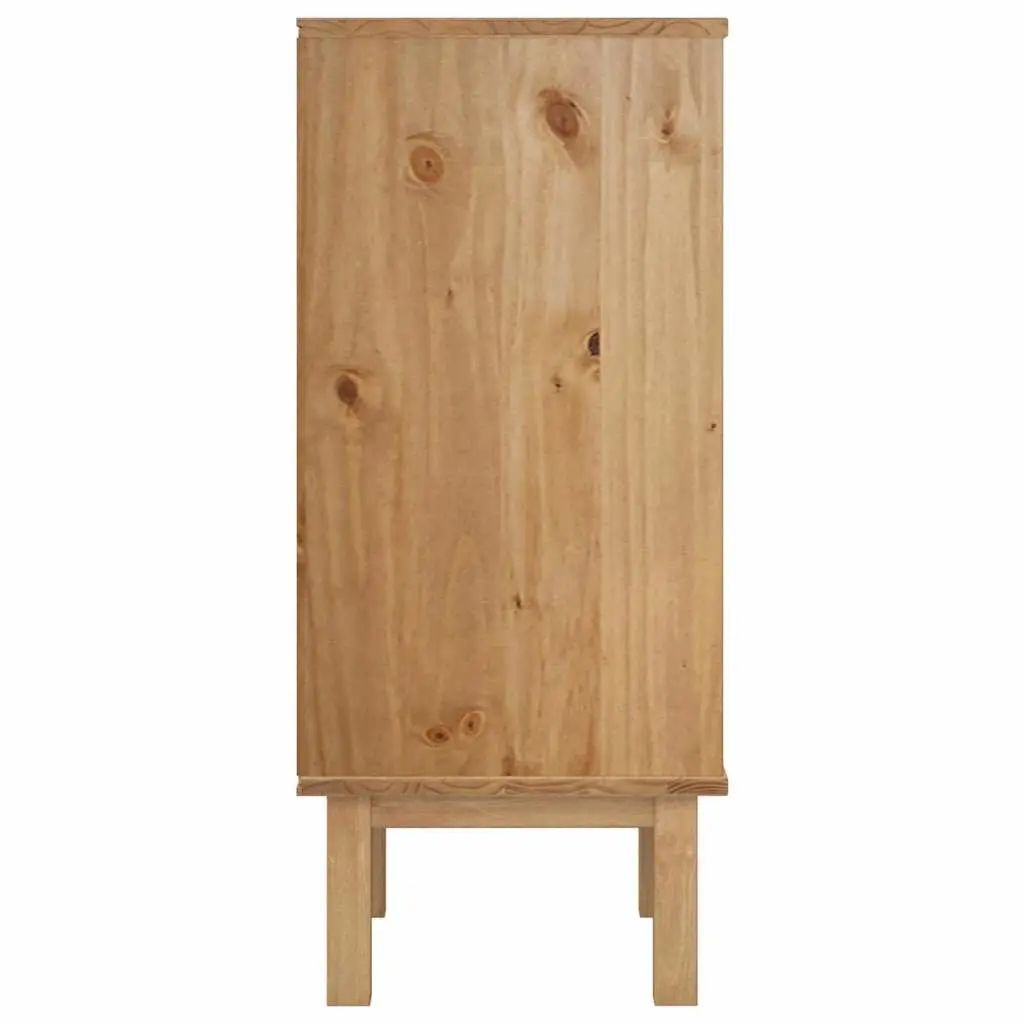 Drawer Cabinet Solid Pine Wood Brown and White 45x39x90cm 4 Drawer