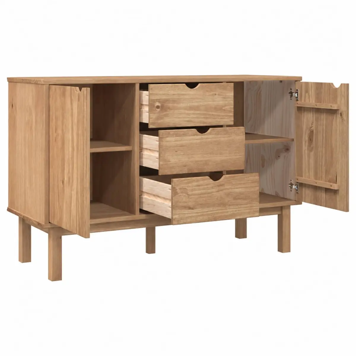 Solid Pine Wood Sideboard for Home Storage