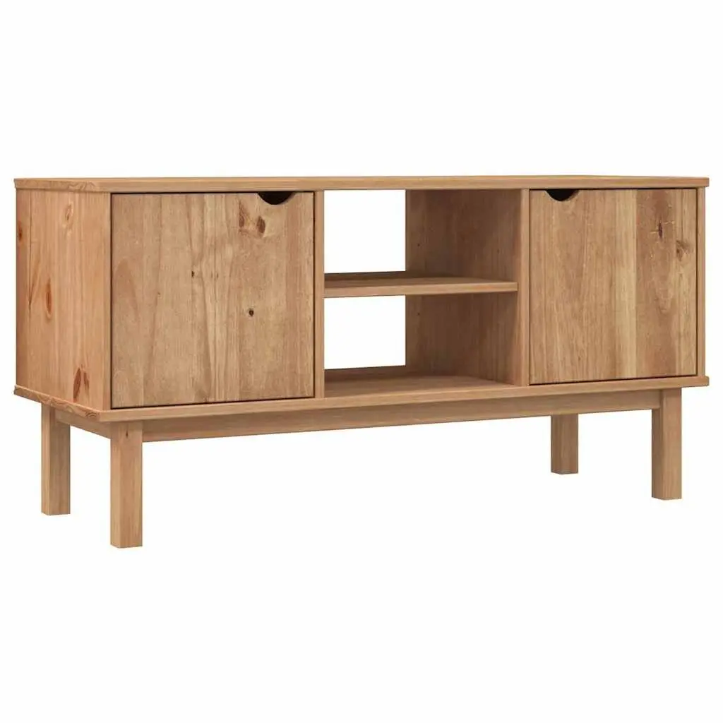TV Cabinet Scandinavian Design Wooden Storage Unit Brown 113.5x43x57 cm