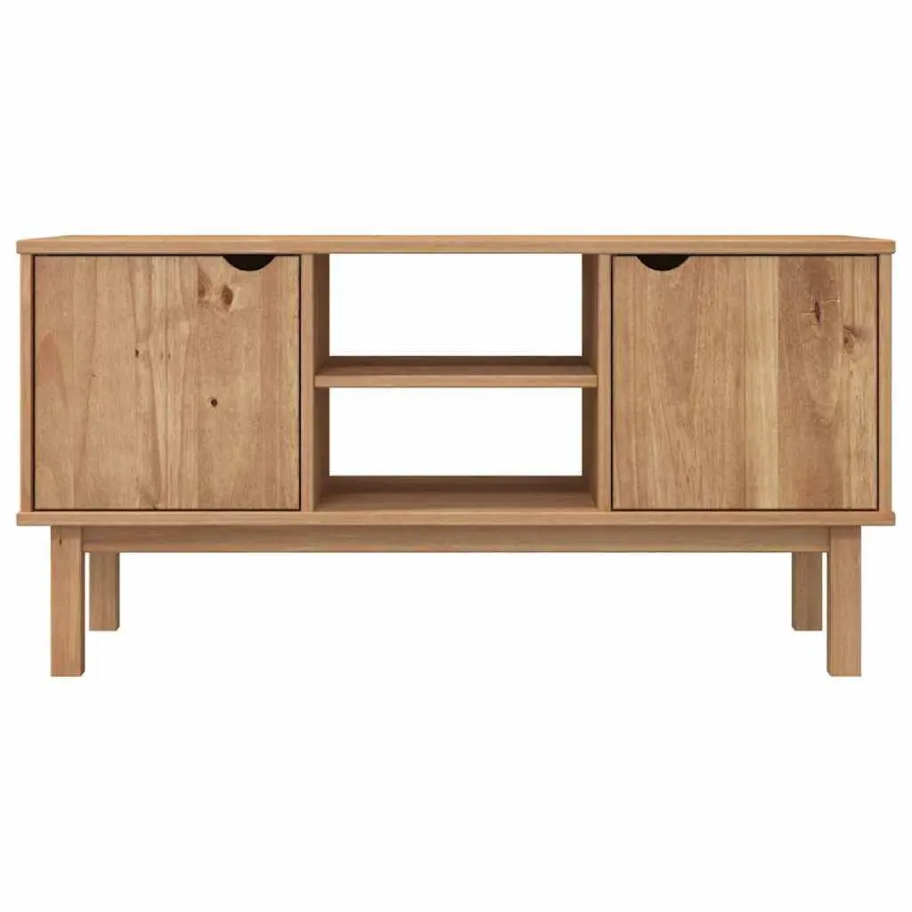 TV Cabinet Scandinavian Design Wooden Storage Unit Brown 113.5x43x57 cm