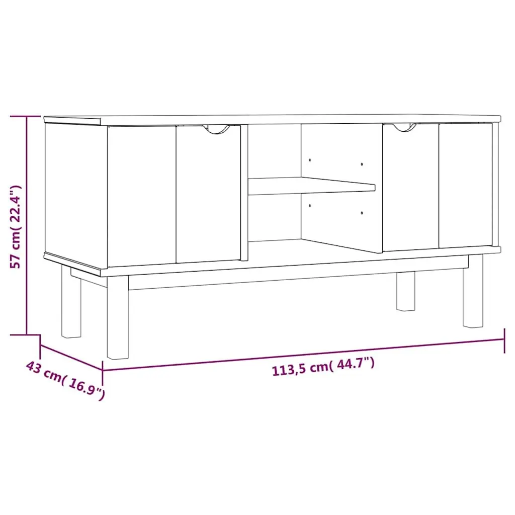 TV Cabinet Scandinavian Design Wooden Storage Unit Brown 113.5x43x57 cm