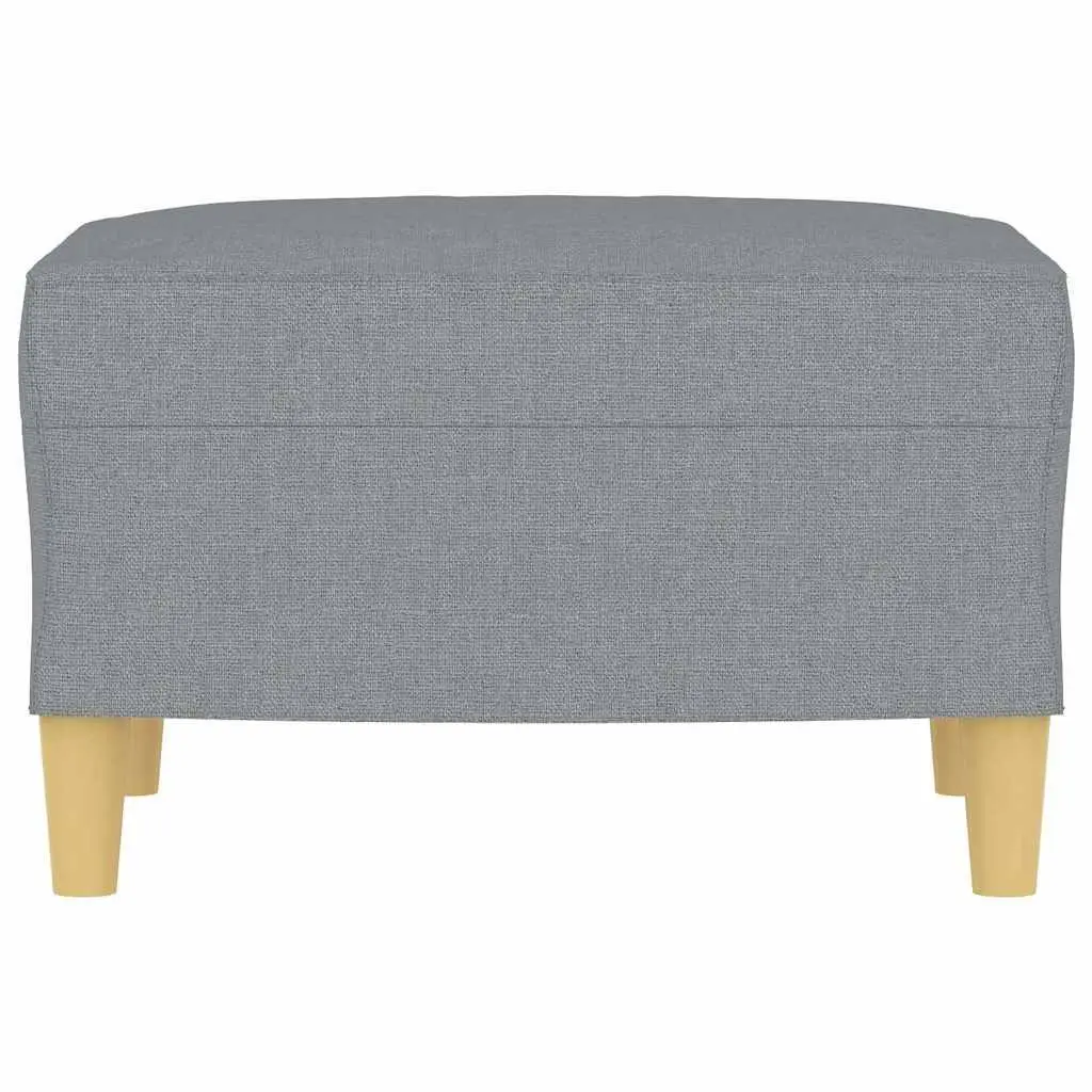 Footstool Light Grey Fabric Ottoman 60x50x41 cm