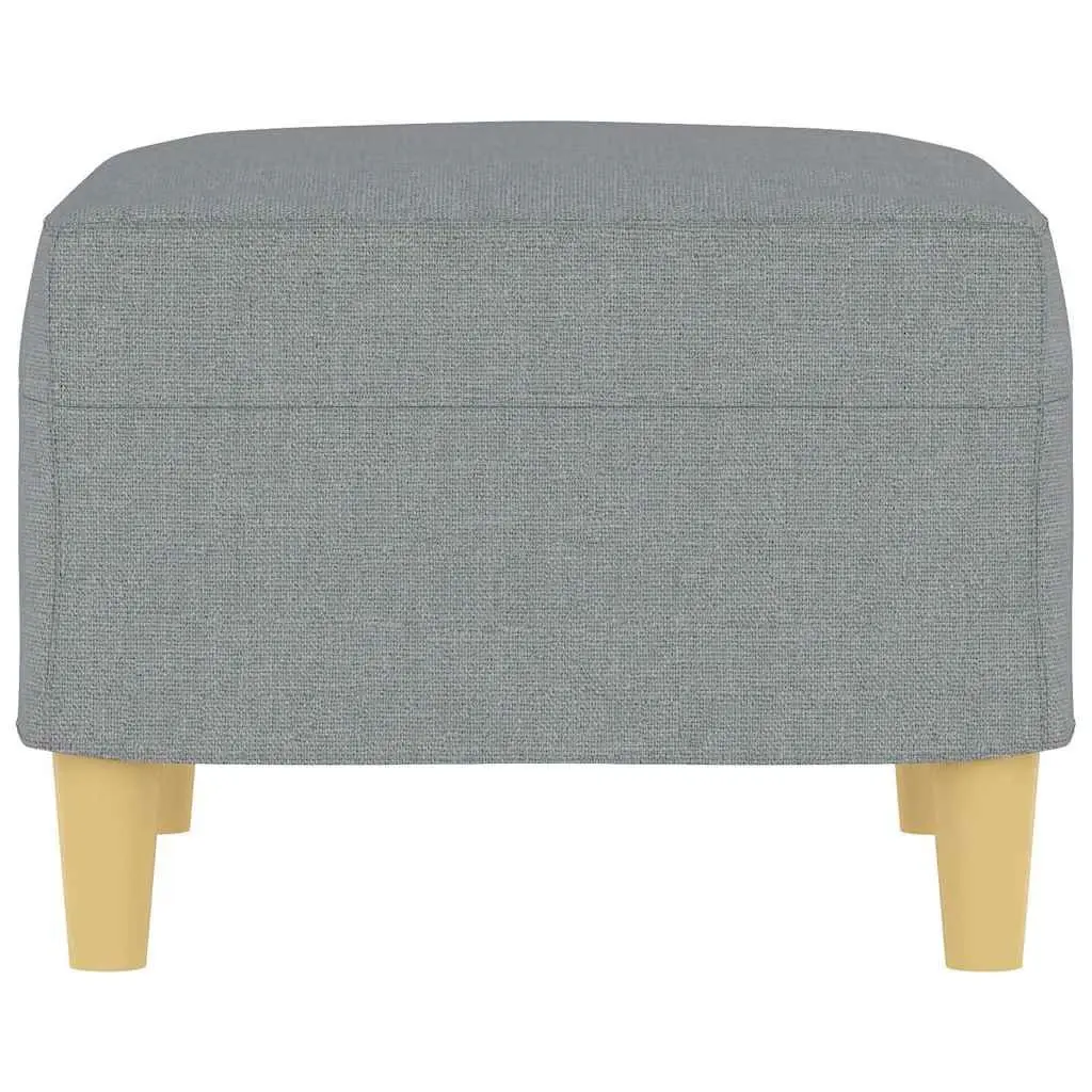 Footstool Light Grey Fabric Ottoman 60x50x41 cm