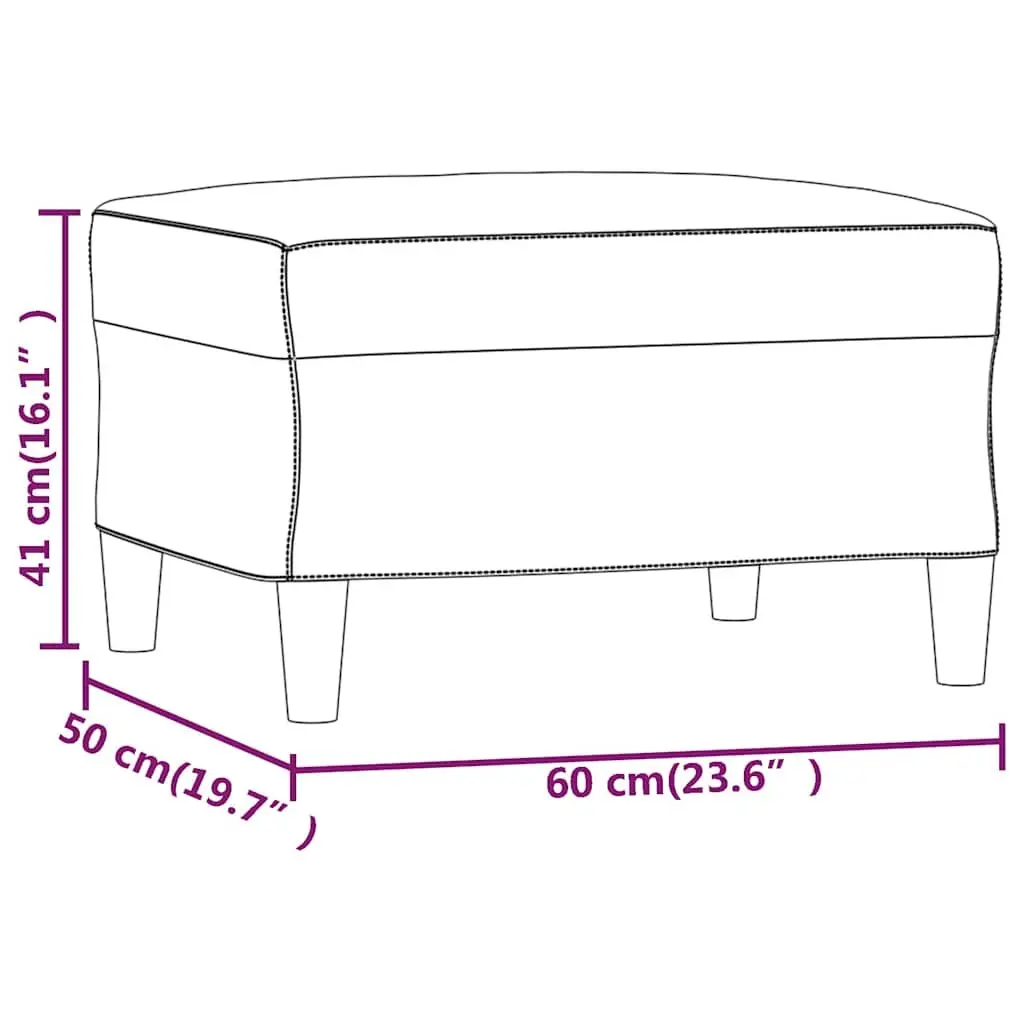 Footstool Light Grey Fabric Ottoman 60x50x41 cm