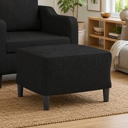Versatile Black Footstool Ottoman for Every Home 60x50cm
