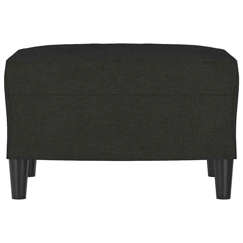 Ottoman Footstool Compact Fabric Lounge Seat Black 60x50cm