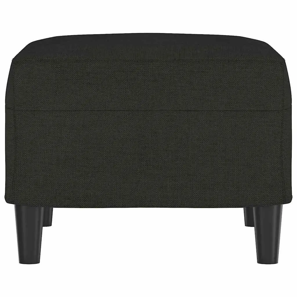 Ottoman Footstool Compact Fabric Lounge Seat Black 60x50cm
