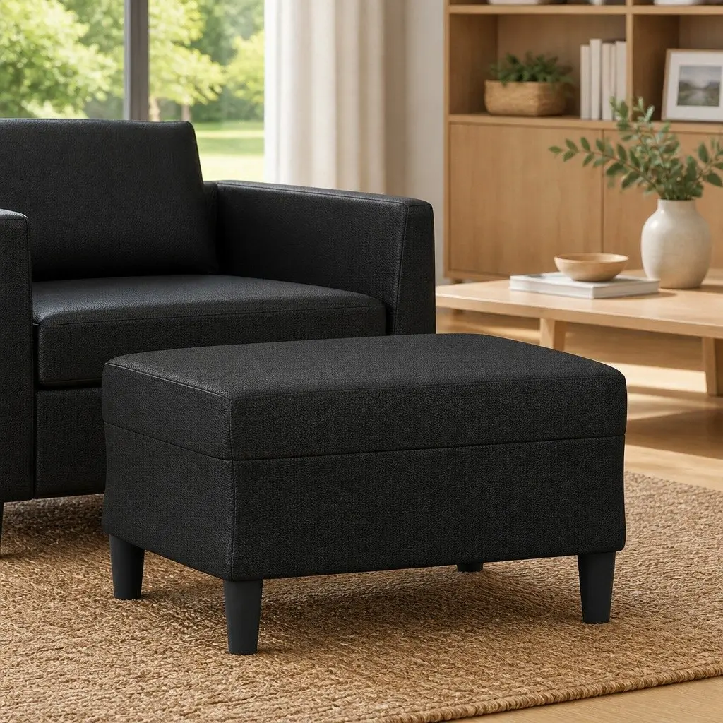 Black Footstool for Home Comfort