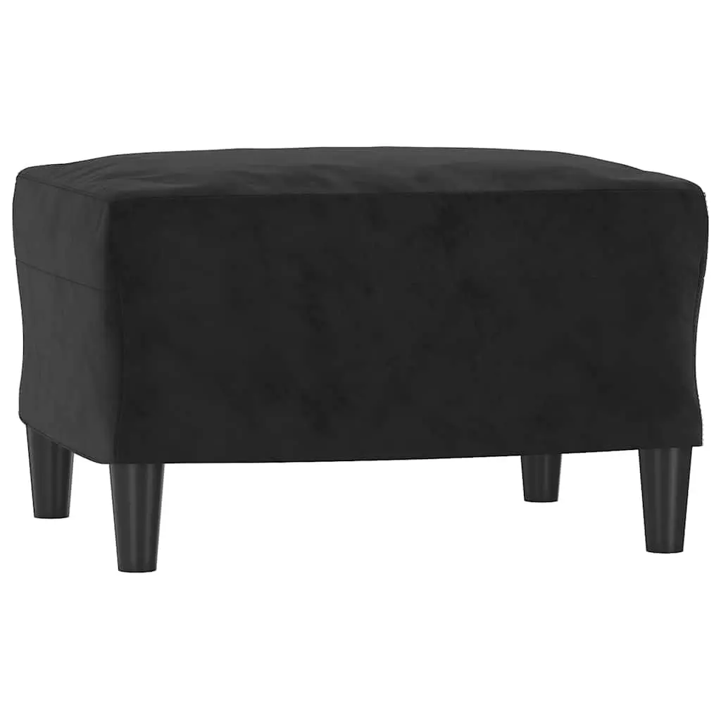 Footstool Modern Velvet Compact Black 60 x 50 x 41 cm