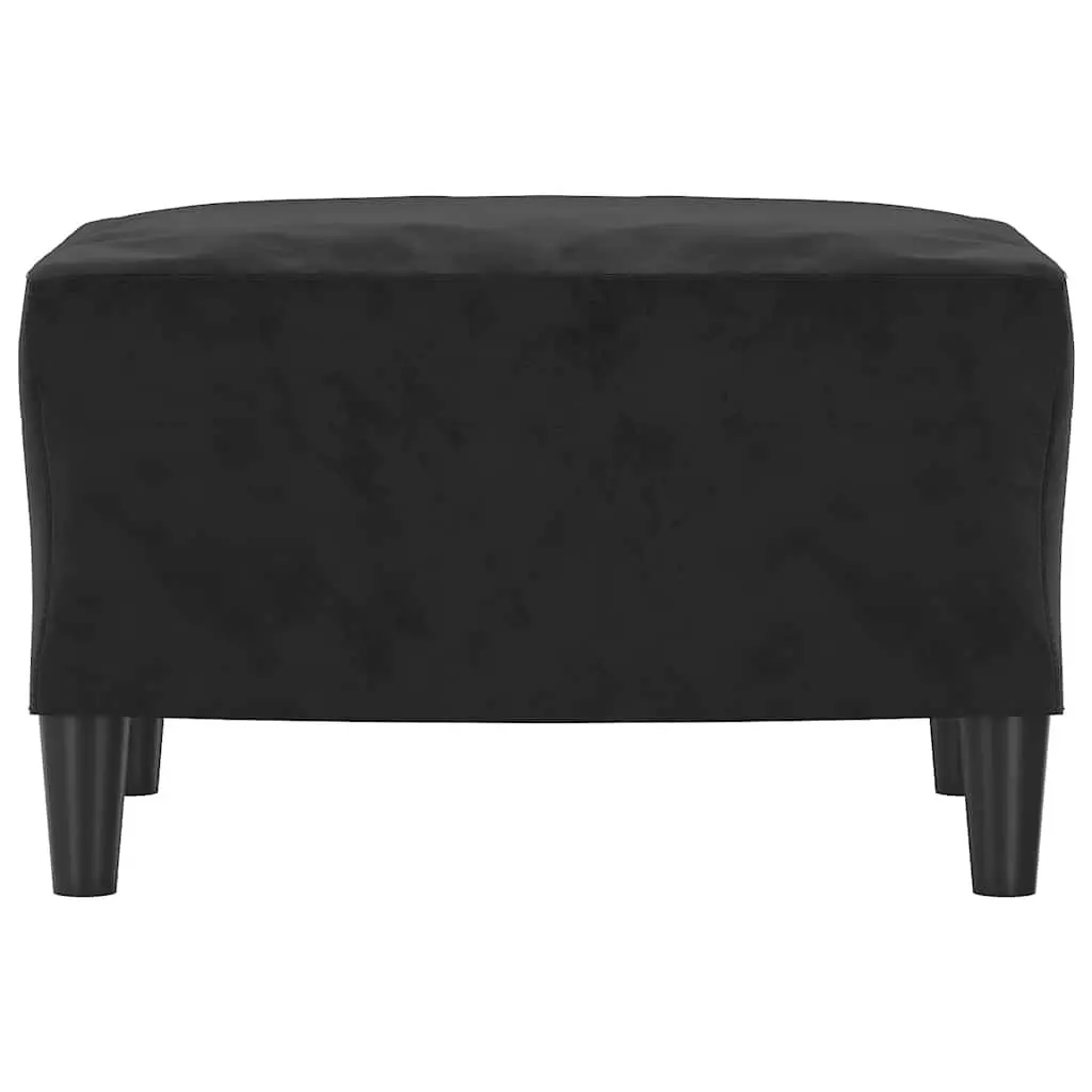 Footstool Modern Velvet Compact Black 60 x 50 x 41 cm
