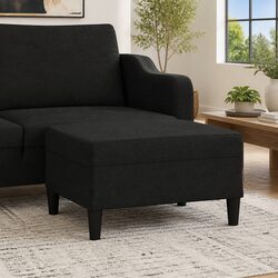 Footstool Black 70x55x41 cm Modern Living Room Furniture Rest Ottoman Seat