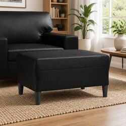Your Perfect Footstool: Black Faux Leather Edition