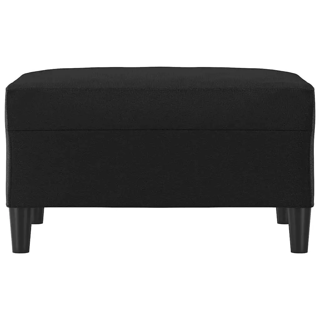 Footstool Black Faux Leather Compact 70 x 55 x 41 cm