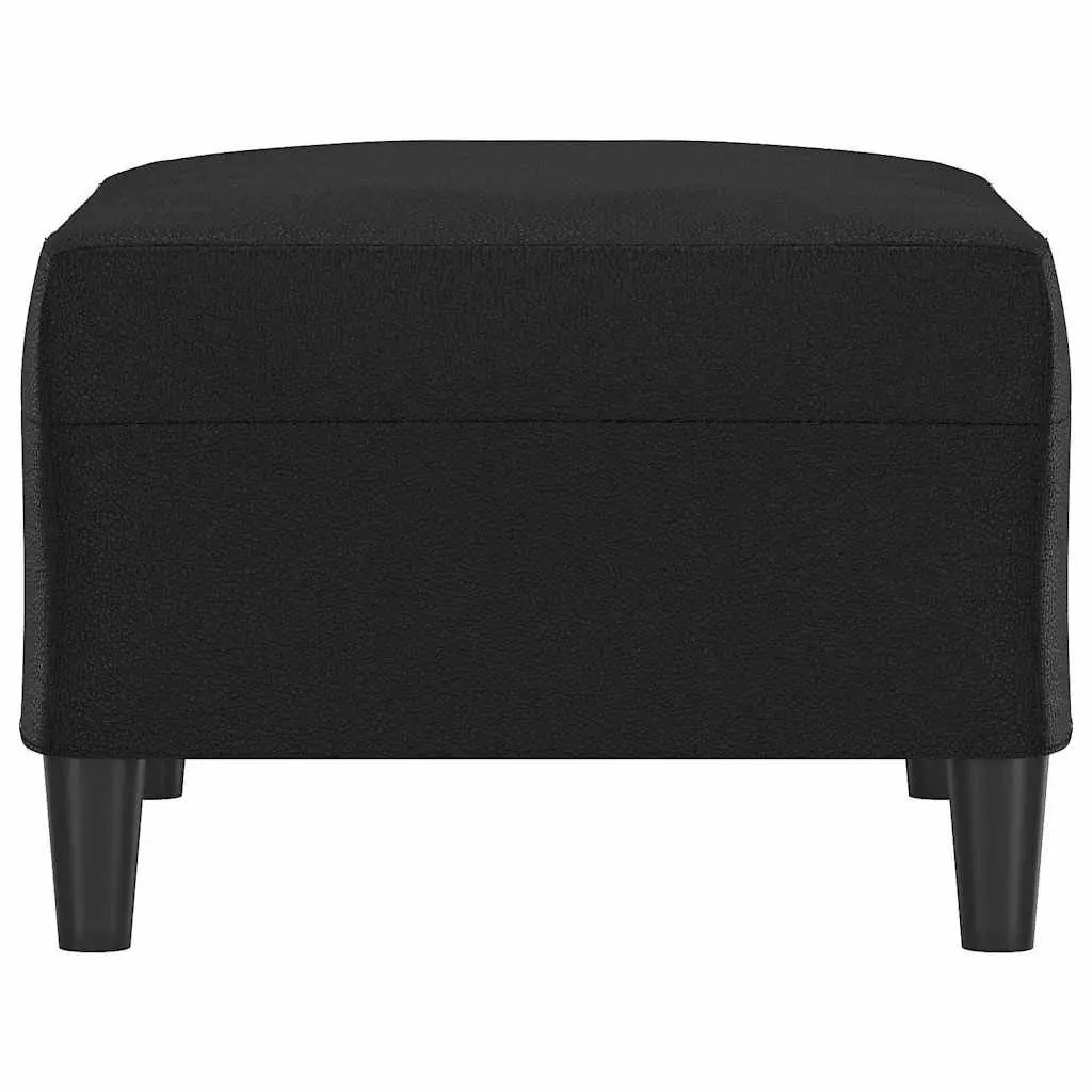 Footstool Black Faux Leather Compact 70 x 55 x 41 cm