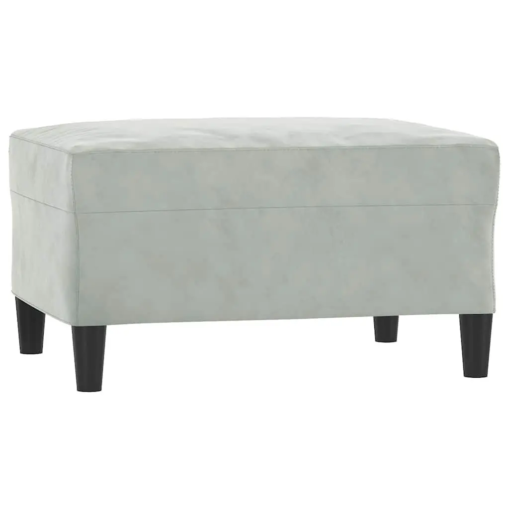 Footstool Ottoman Light Grey Velvet 70x55x41 cm