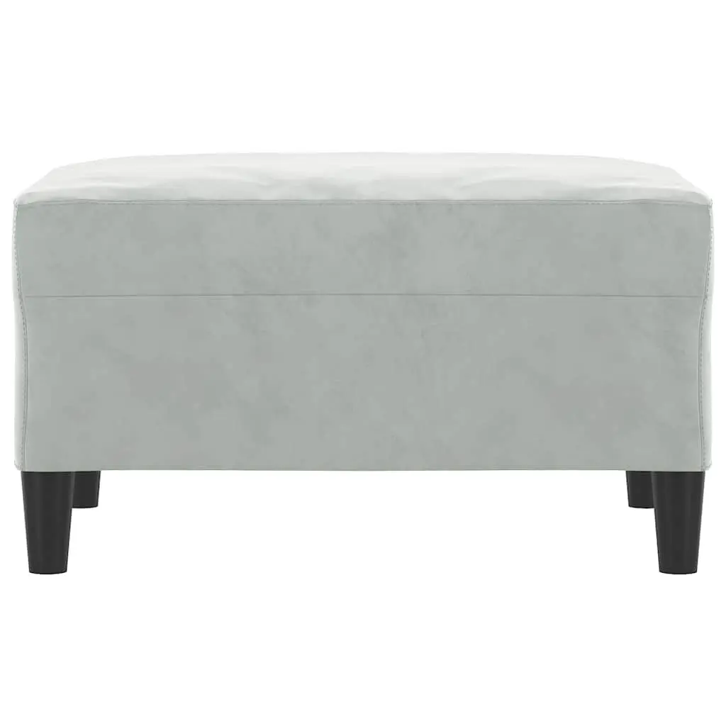 Footstool Ottoman Light Grey Velvet 70x55x41 cm
