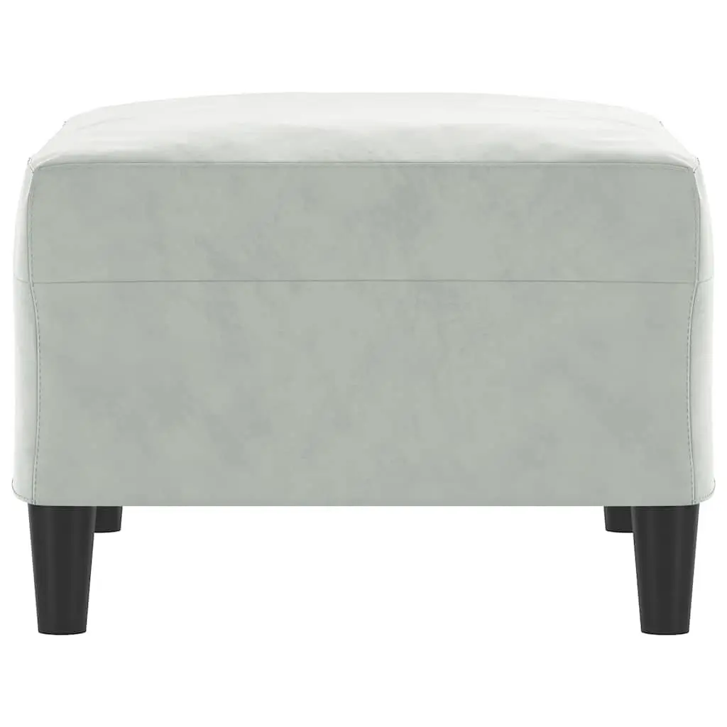 Footstool Ottoman Light Grey Velvet 70x55x41 cm