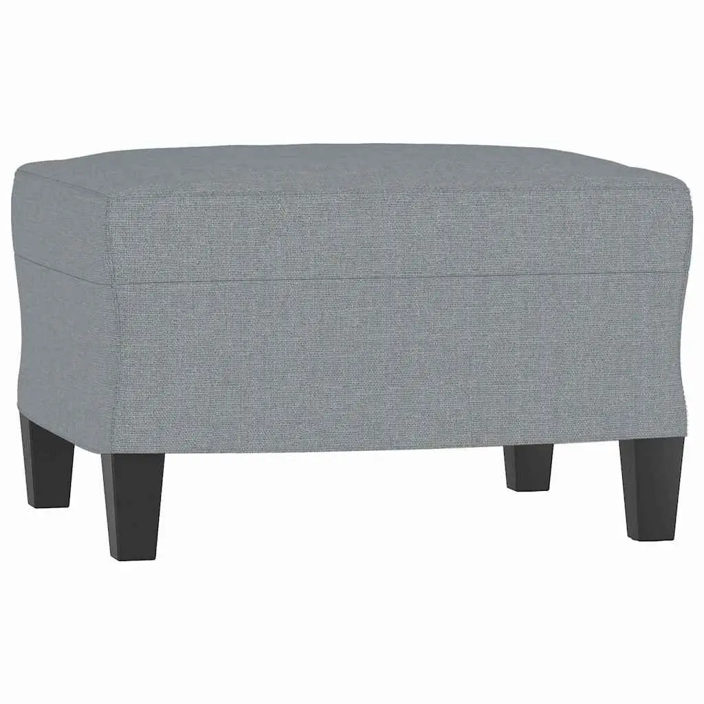 Footstool Light Grey Fabric Ottoman Compact 60 x 50 x 41 cm Home Living Room Furniture