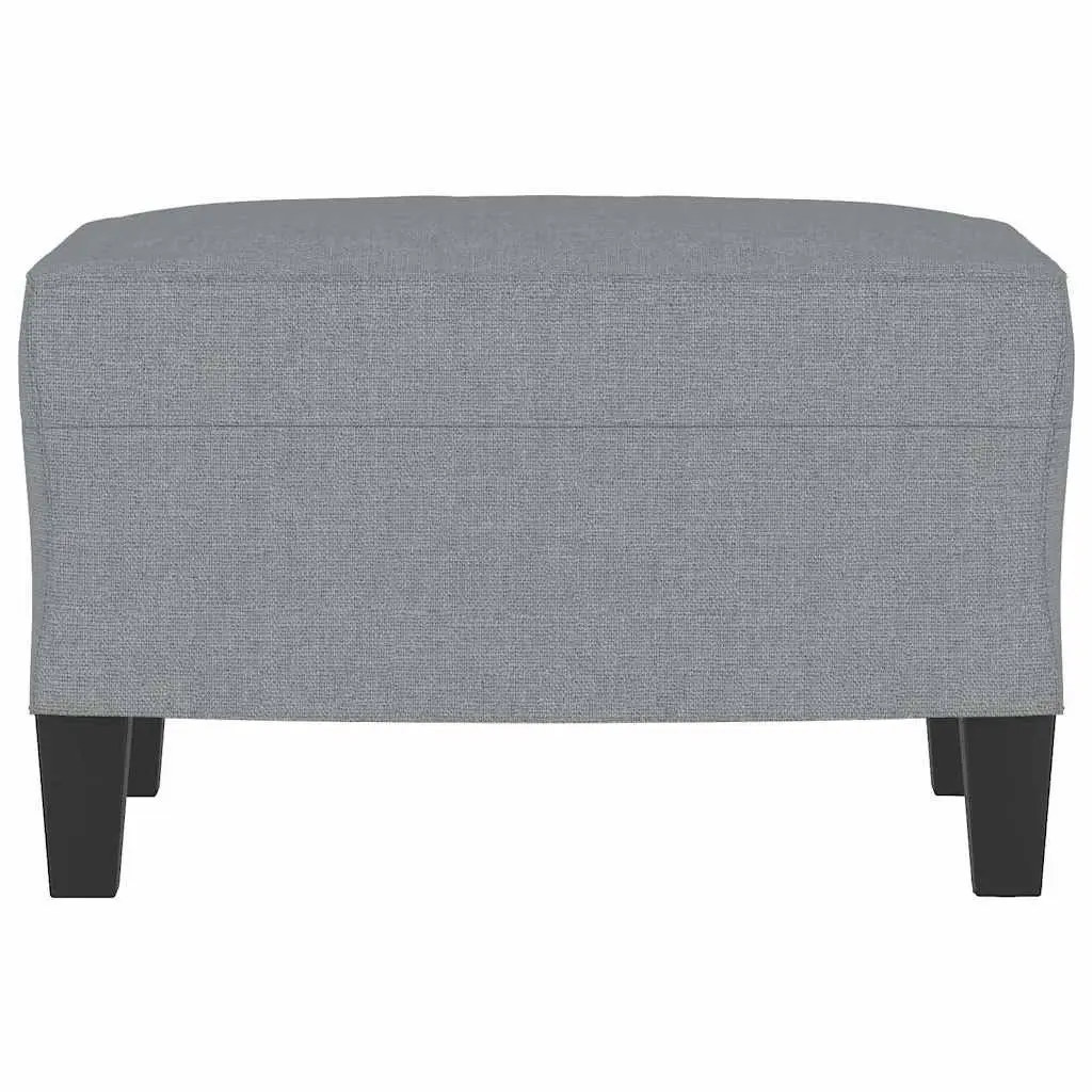 Footstool Light Grey Fabric Ottoman Compact 60 x 50 x 41 cm Home Living Room Furniture