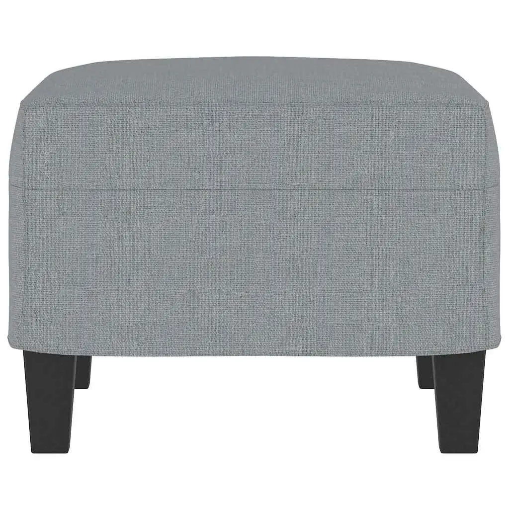 Footstool Light Grey Fabric Ottoman Compact 60 x 50 x 41 cm Home Living Room Furniture