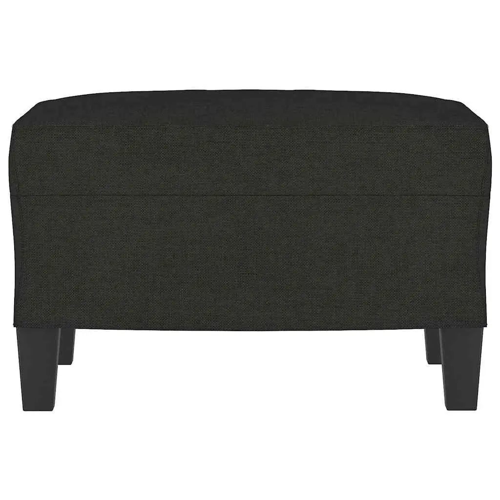 Ottoman Compact Black Fabric Footstool 60 x 50 x 41 cm