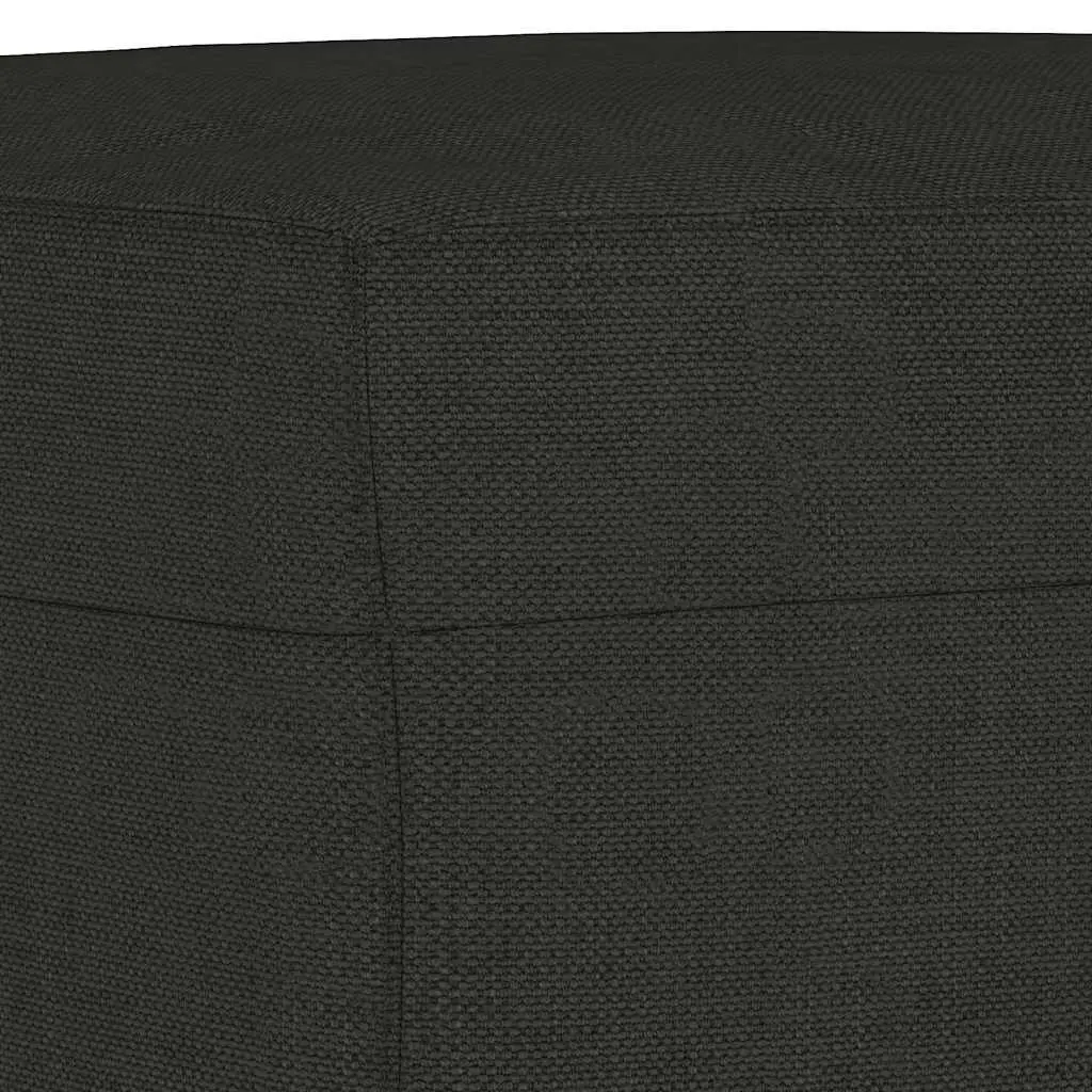 Ottoman Compact Black Fabric Footstool 60 x 50 x 41 cm