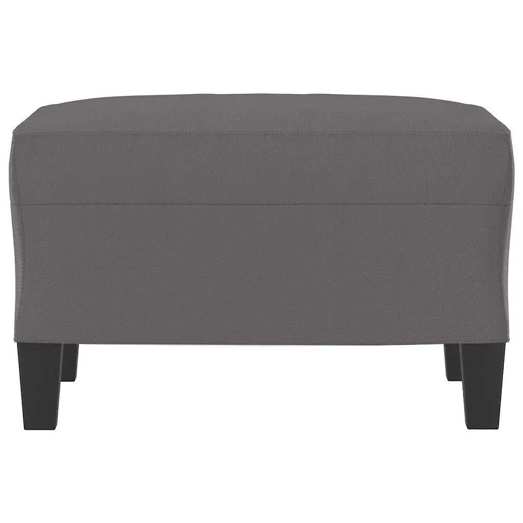 Grey Faux Leather Footstool