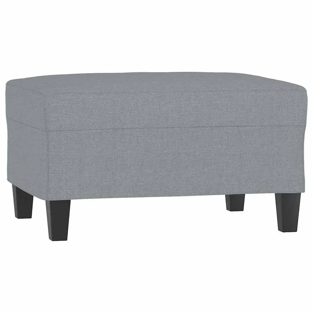 Footstool Light Grey Modern Living Room Ottoman Resting Seat Compact Design