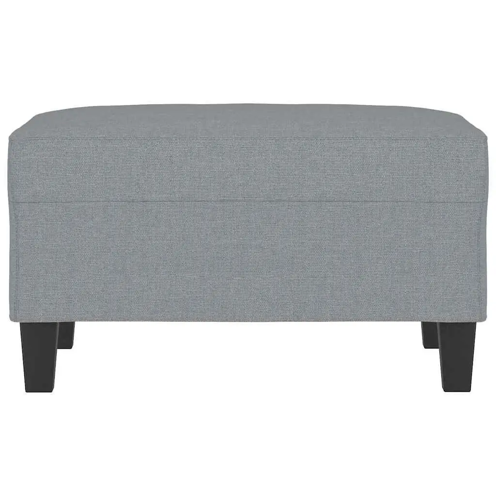 Footstool Light Grey Modern Living Room Ottoman Resting Seat Compact Design