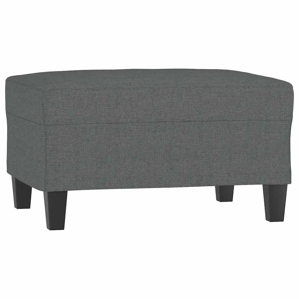 Footstool Dark Grey Fabric Ottoman 70x55x41cm