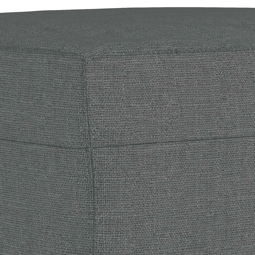 Footstool Dark Grey Fabric Ottoman 70x55x41cm