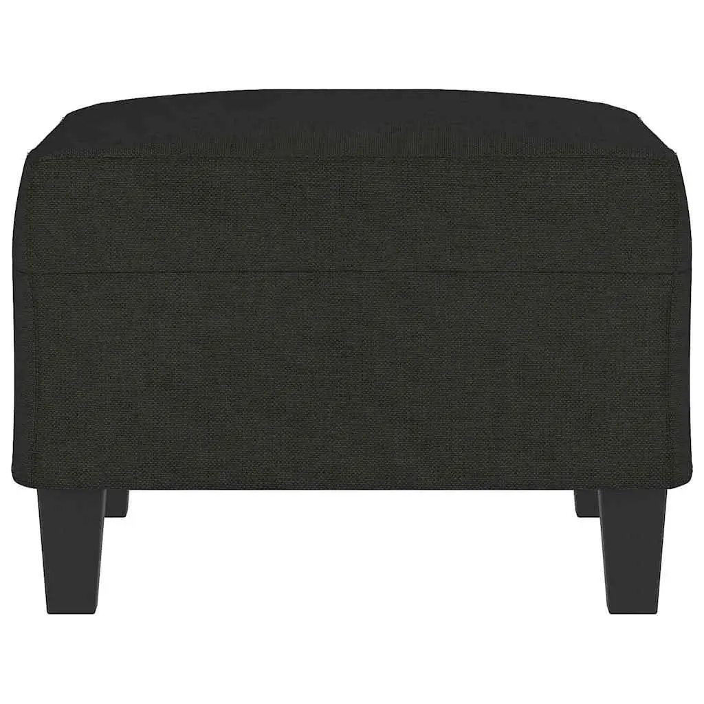 Footstool Black Fabric Ottoman Footrest Recliner Sofa Seat Living Room