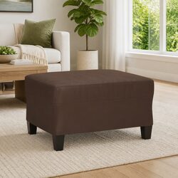 Your Perfect Footstool: Brown Faux Leather Ottoman