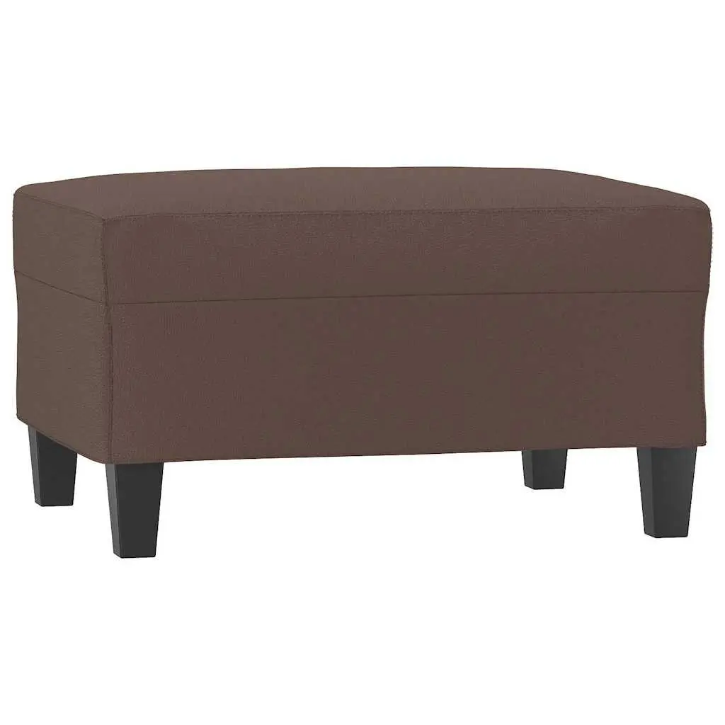 Faux Leather Ottoman Footstool Compact Brown 70x55x41 cm for Lounge Seating