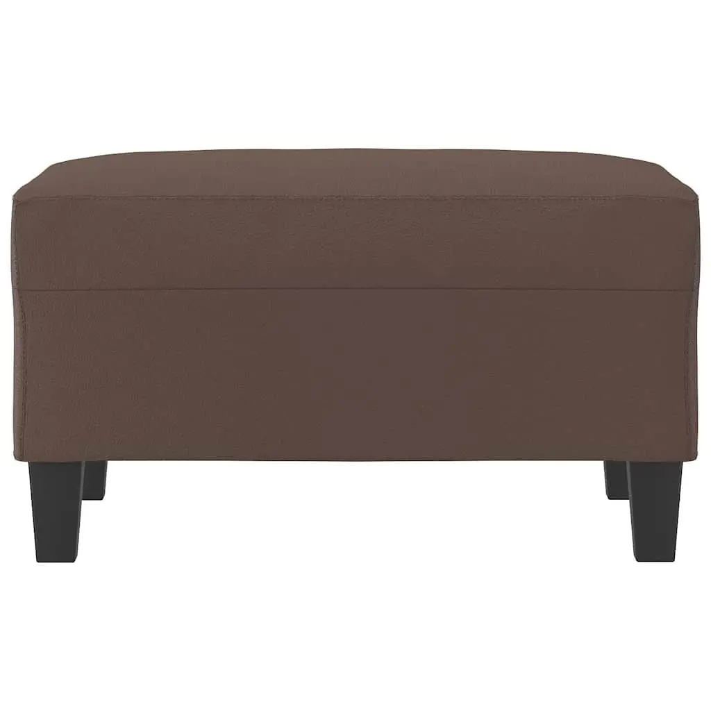 Faux Leather Ottoman Footstool Compact Brown 70x55x41 cm for Lounge Seating