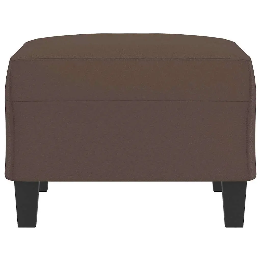 Faux Leather Ottoman Footstool Compact Brown 70x55x41 cm for Lounge Seating