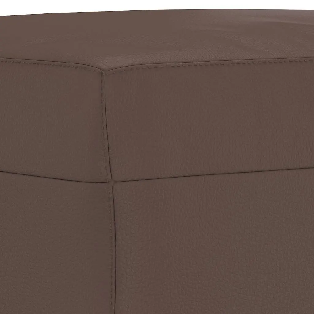 Faux Leather Ottoman Footstool Compact Brown 70x55x41 cm for Lounge Seating