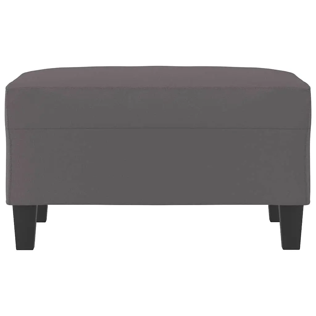 Footstool Grey 70x55x41 cm Faux Leather Ottoman Seat Rest Compact Modern