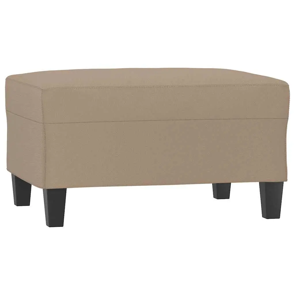 Footstool Compact Brown Faux Leather Ottoman Sofa Furniture Seat