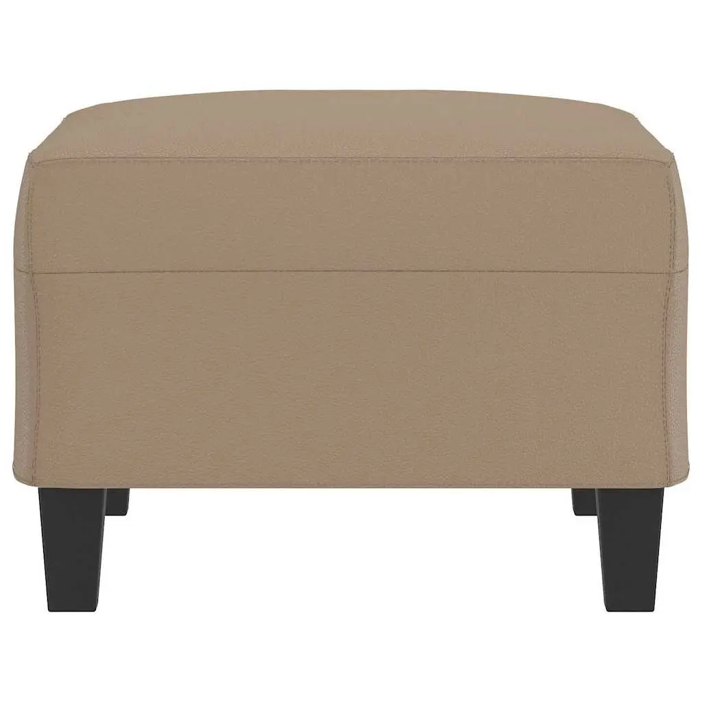 Footstool Compact Brown Faux Leather Ottoman Sofa Furniture Seat