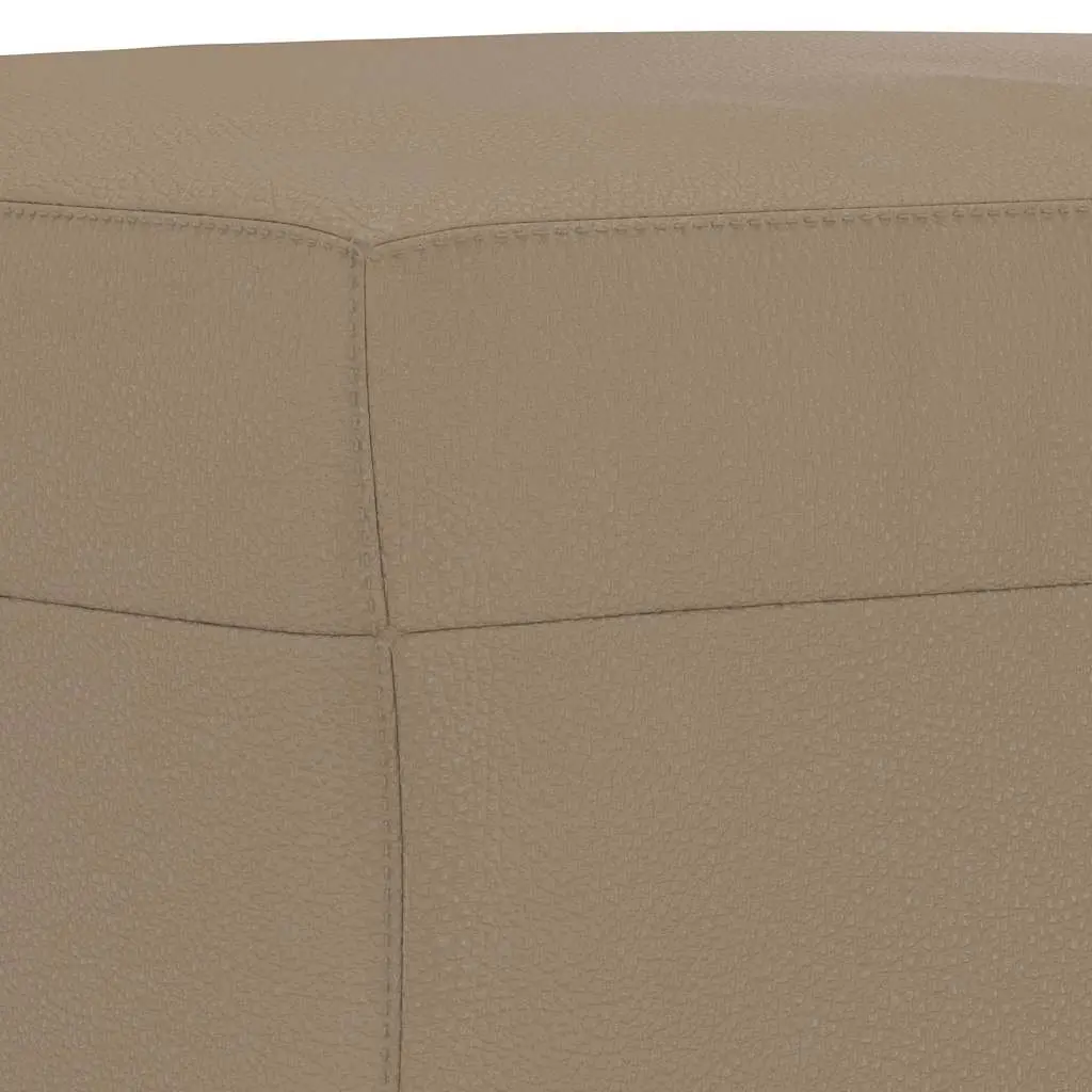 Footstool Compact Brown Faux Leather Ottoman Sofa Furniture Seat