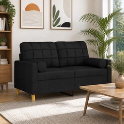 Throw Pillows 2 pcs Black Cylinder Bolster Decorative Pillow Covers Zip Closure