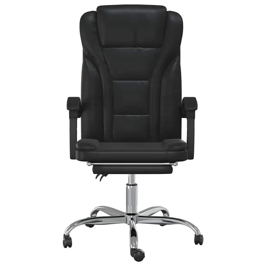 Reclining Office Chair Adjustable Backrest Black Faux Leather