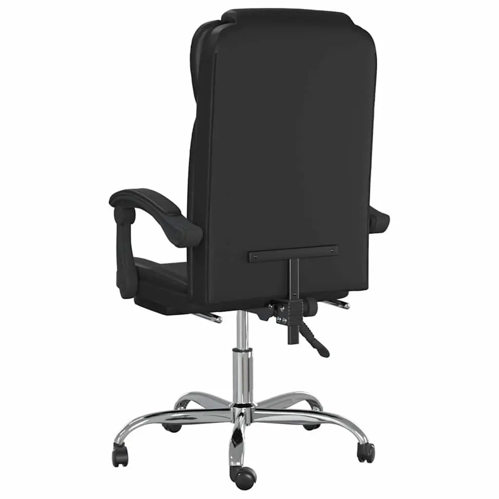 Reclining Office Chair Adjustable Backrest Black Faux Leather