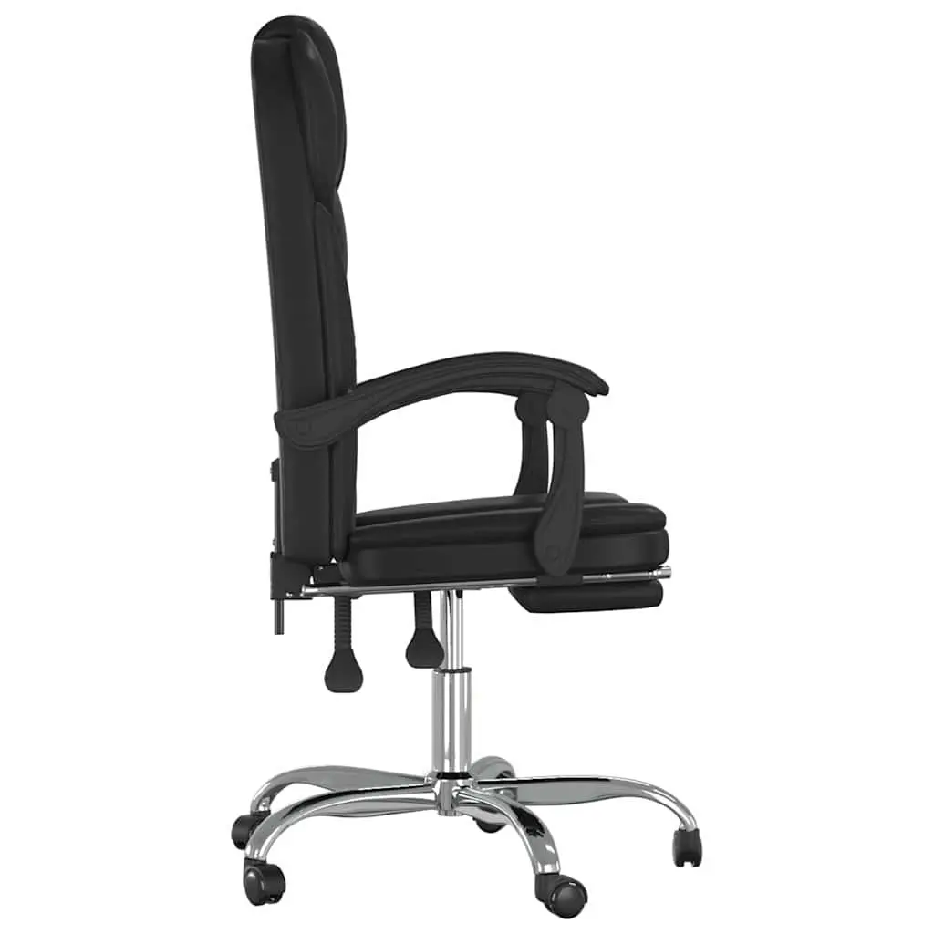 Reclining Office Chair Adjustable Backrest Black Faux Leather
