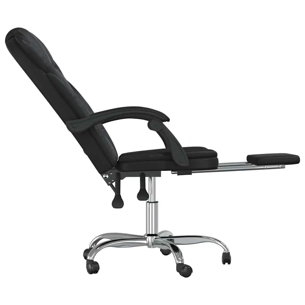 Reclining Office Chair Adjustable Backrest Black Faux Leather