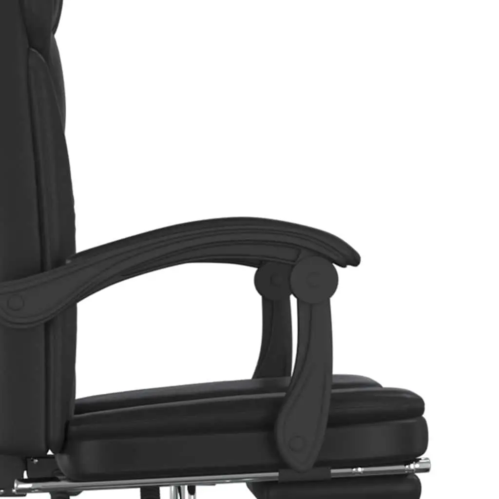 Reclining Office Chair Adjustable Backrest Black Faux Leather